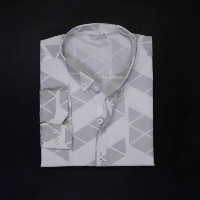 Sea Salt White & Timberwolf Grey Printed Casual Shirt