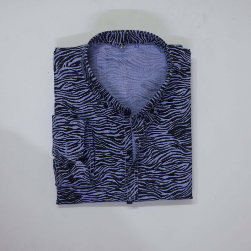 Steel Blue & Black Self Premium Casual Shirt