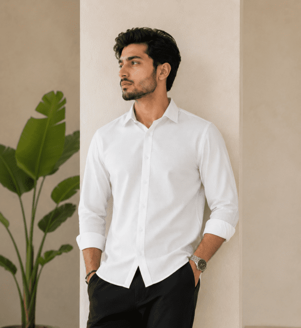 Off White net fabric premium button down shirt