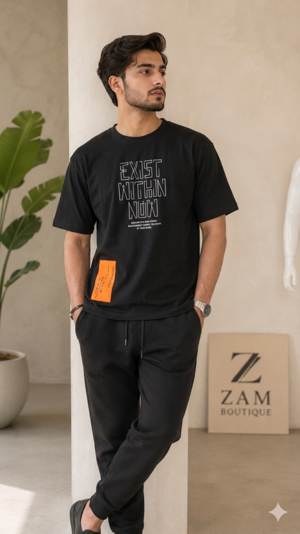 Front Printed Black Tee