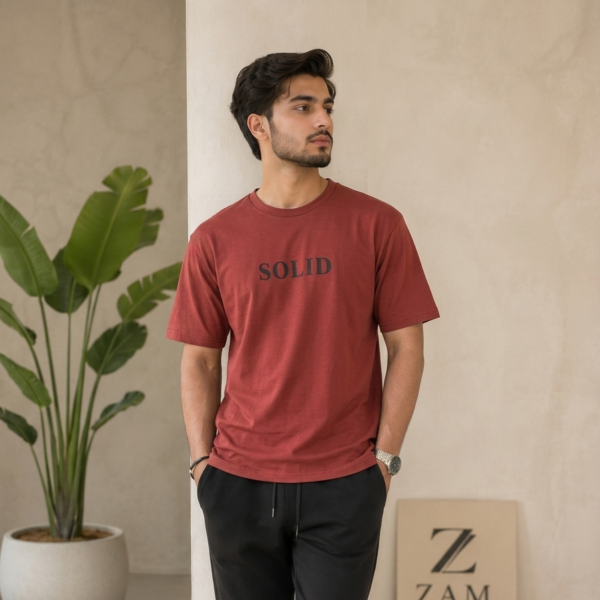 Back & Front Solid Printed Tee